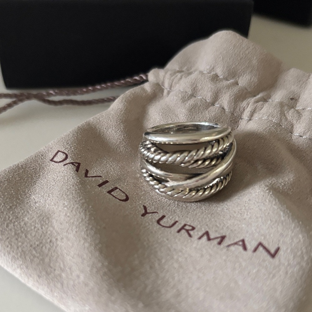 David Yurman Silver Twisted Rope Ring
